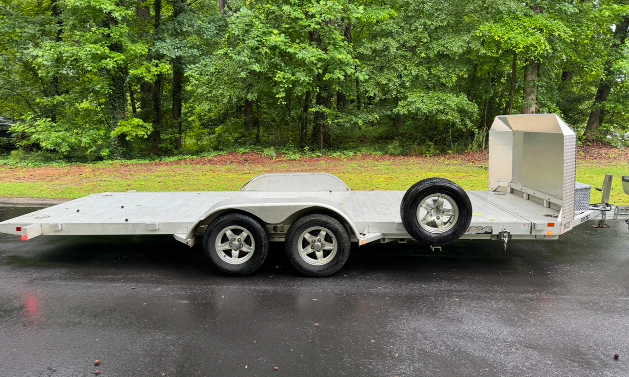 Aluma 8218 Tilt Trailer rental - aluminum tilt bed for easy vehicle loading